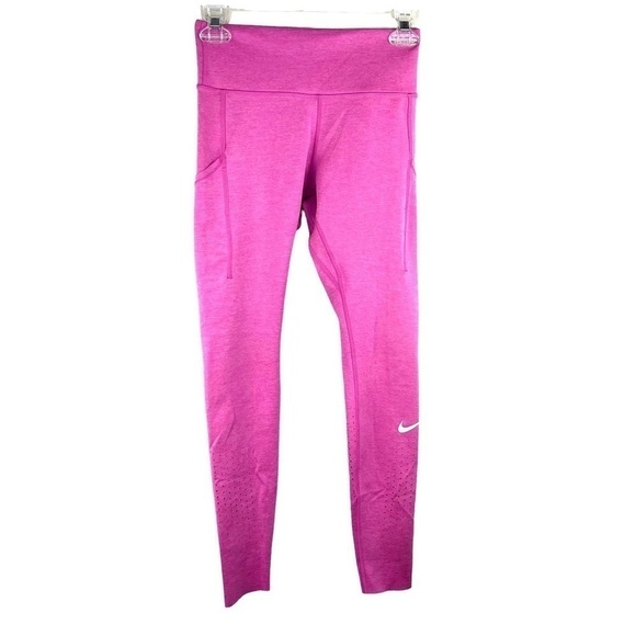 EUC-NIKE Dri-Fit Stretchy, Pockets Running Leggings, Tights  Hot Pink Size Small - Picture 1 of 16